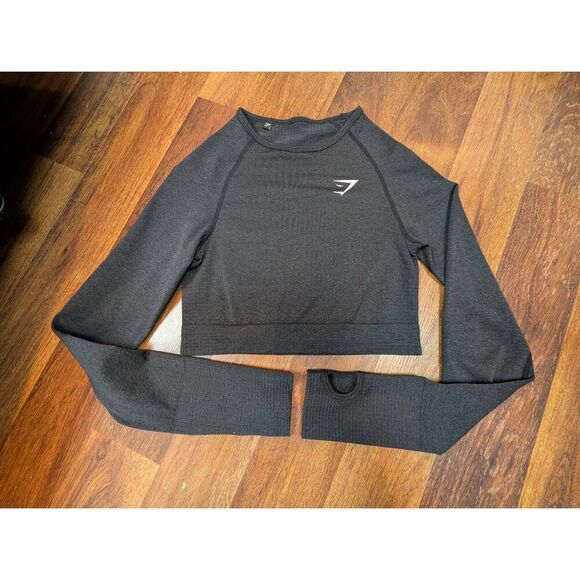 Gym Shark crop long sleeved sports bra top size small - Picture 1 of 4